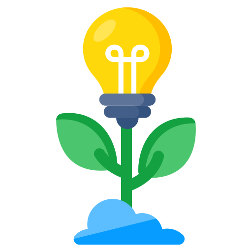 A bulb with plant showing ideas